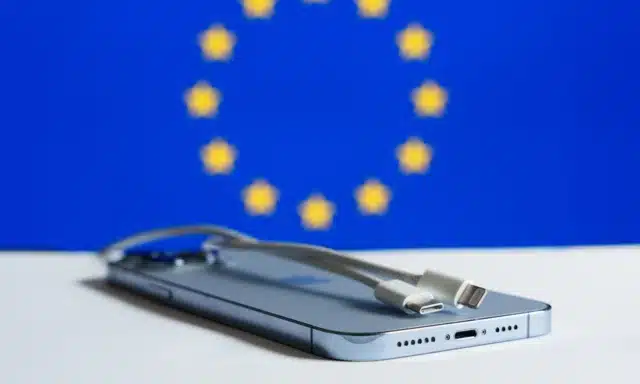 iPhone and EU flag