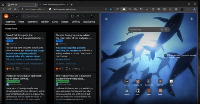 Split tabs in Microsoft Edge Phoenix