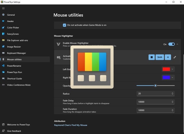Microsoft PowerToys Mouse Highlighter