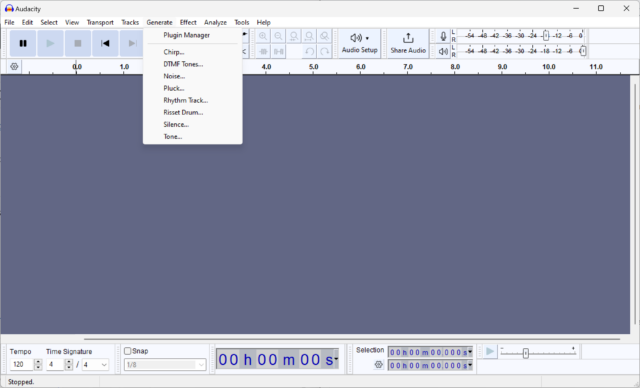 Audacity interface