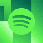 Spotify logo with geometric background