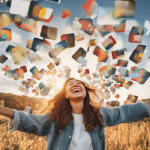 Woman joyous at photo migration